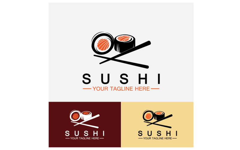 Sushi japan ikon logotyp vektor V1