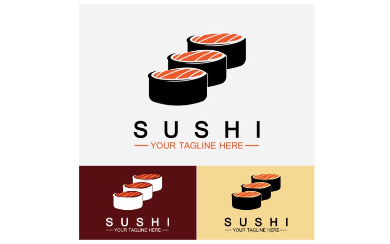 Sushi japan ikon logotyp vektor V9