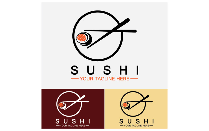 Sushi Japón icono logo vector V18