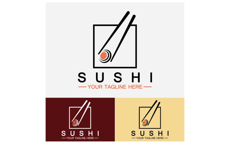 Sushi Japón icono logo vector V19