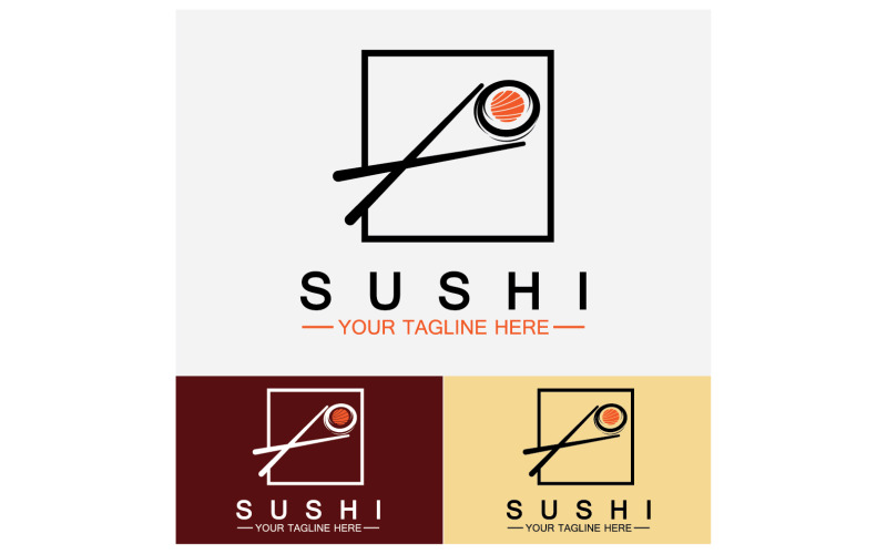 Sushi Japón icono logo vector V20