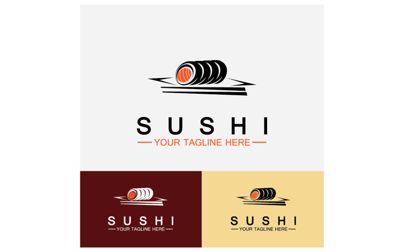 Sushi Japón icono logo vector V2