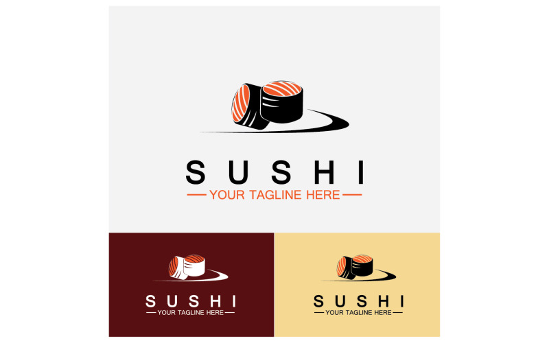 Sushi Japón icono logo vector V3