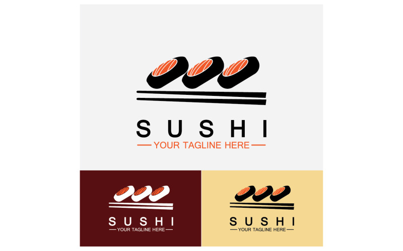 Sushi Japón icono logo vector V4