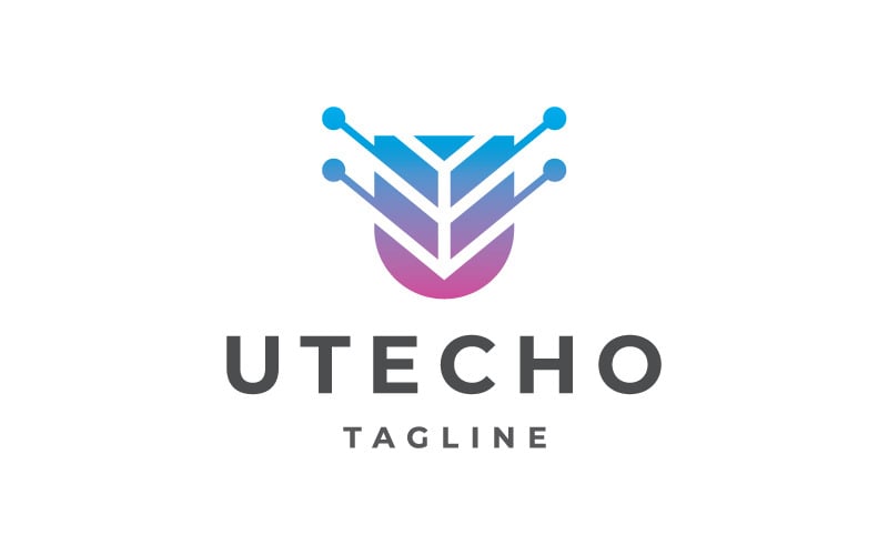 Utecho - Plantilla de logotipo con letra U