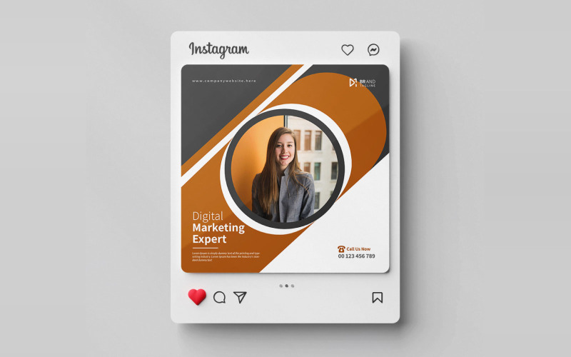 Digitális marketing közösségi média és Instagram-bejegyzés webes banner sablon