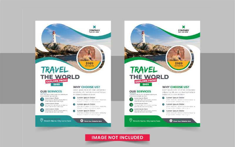 Holiday Travel Flyer Design vagy szerkeszthető utazási szórólap sablon