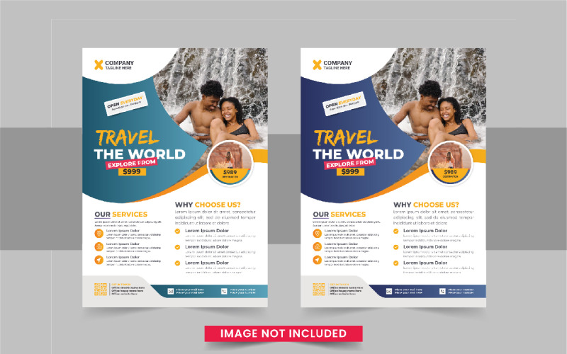 Holiday Travel Flyer Design vagy szerkeszthető utazási szórólap