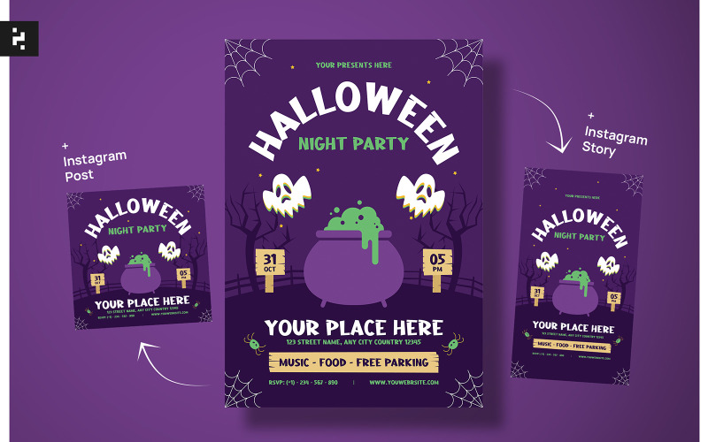 Modèles de flyers pour la soirée d'Halloween