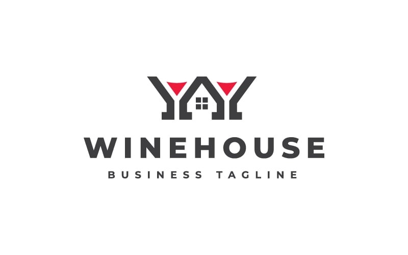 Plantilla de logotipo de casa de vinos de lujo