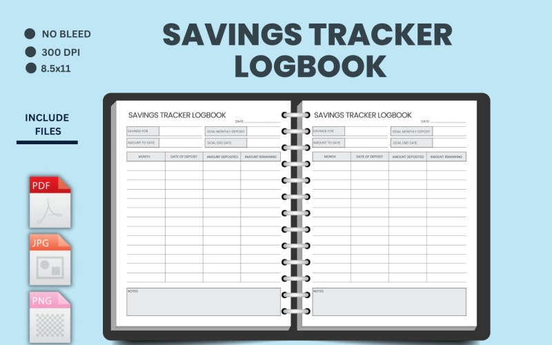 Savings Tracker Logbook 8,5X11 tum, Money Challenge