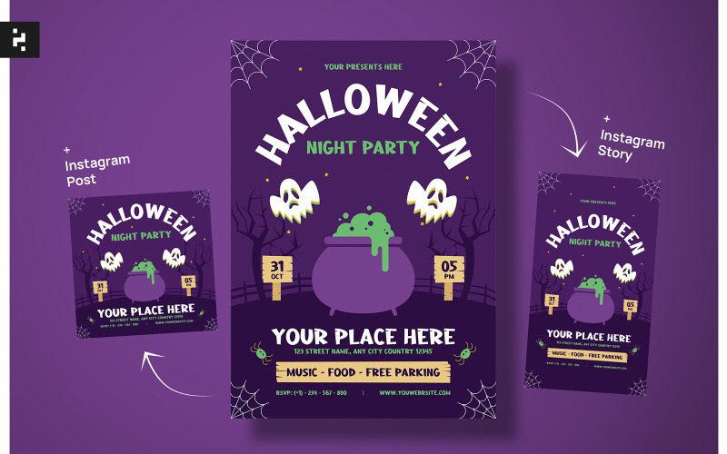 Szablony ulotek na imprezę Halloween
