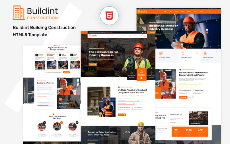 Buildint – HTML5-Vorlage für Bau und Gebäude