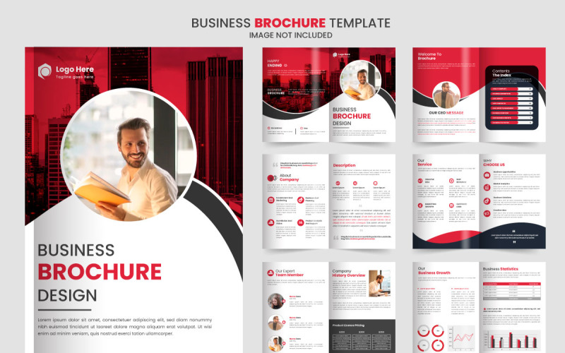 Design della brochure del profilo aziendale, design minimo del modello di brochure aziendale multipagina, relazioni annuali