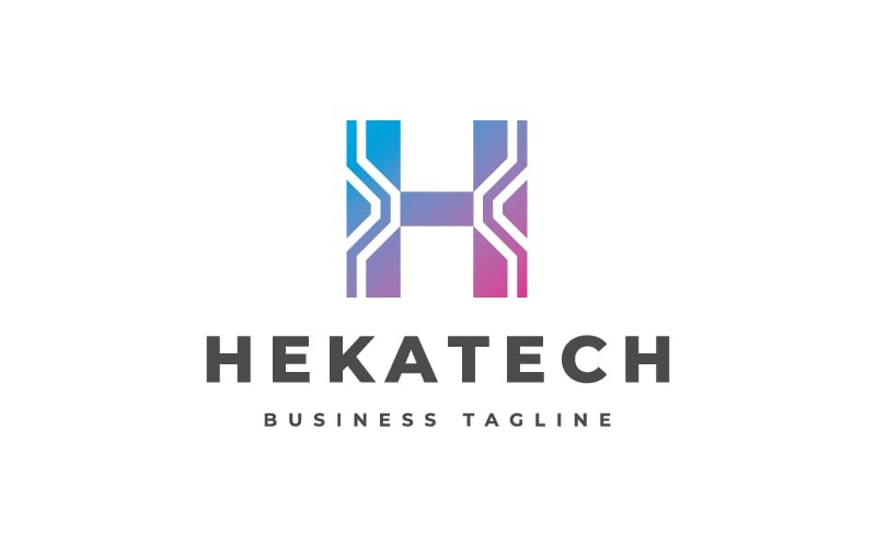Hekatech - Plantilla de logotipo con letra H