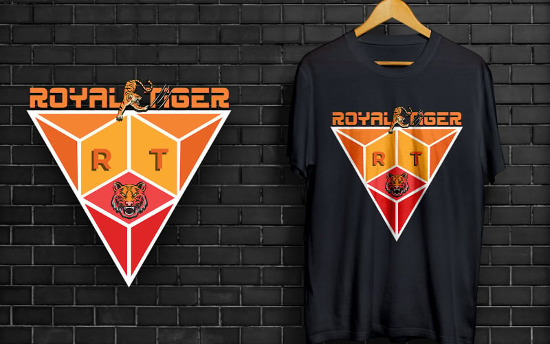 Креативный дизайн футболки Royal Tiger