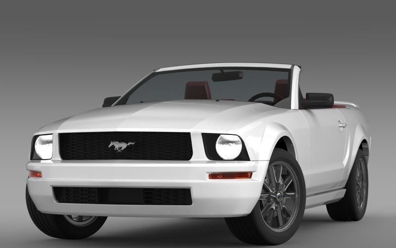 Modello 3D della Ford Mustang decappottabile del 2005