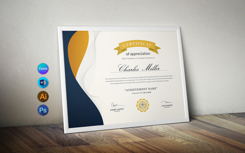 Modello di certificato Canva