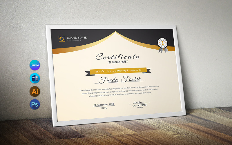 Plantilla de certificado de Canva y Word