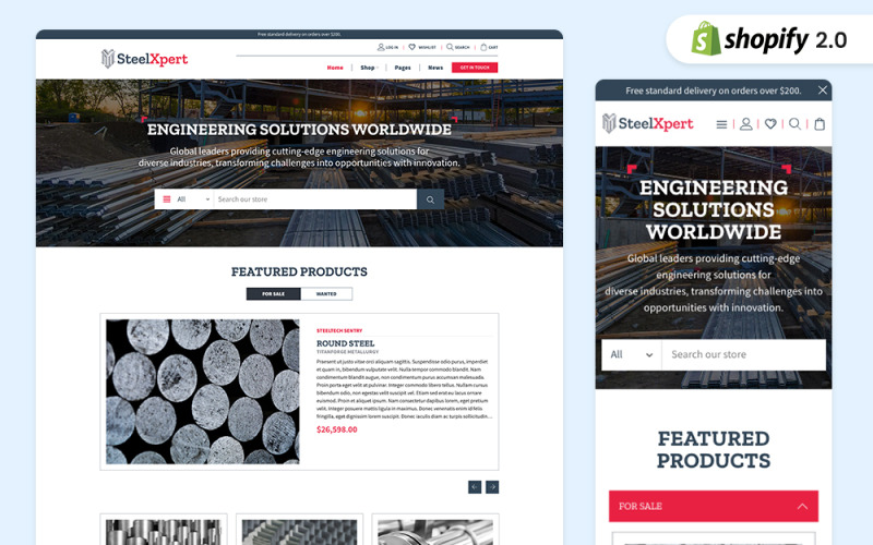 SteelXpert — тема Industrial Shopify нового покоління