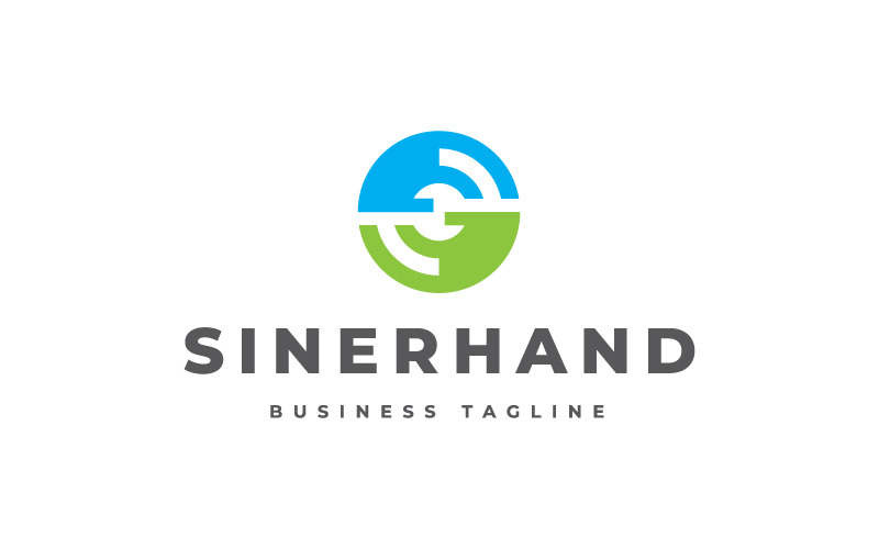 Synerhand - Bokstaven S Logotyp Mall