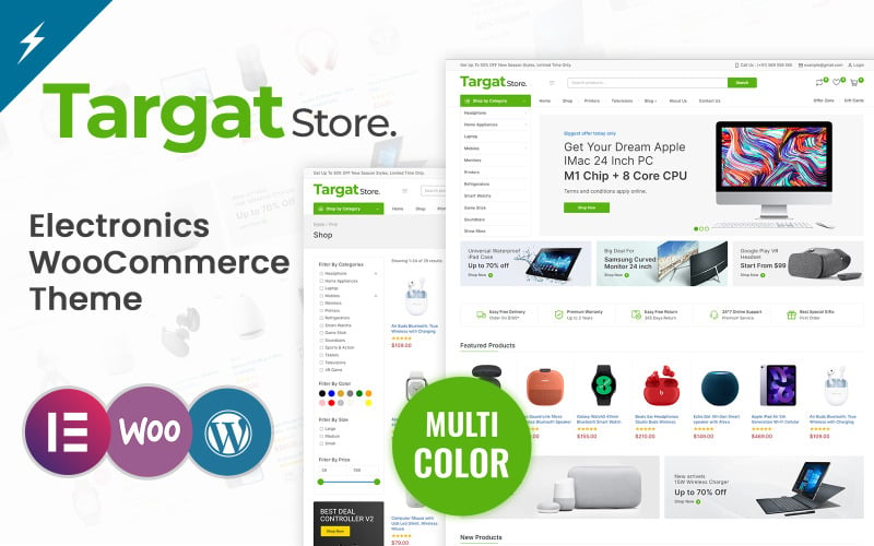 Targat - motyw WooCommerce dla elektroniki i Mega Shop Elementor