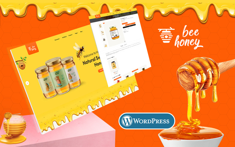 The HoneyBee – méz, mezőgazdasági, édességek, ízletes téma a WooCommerce üzletekben