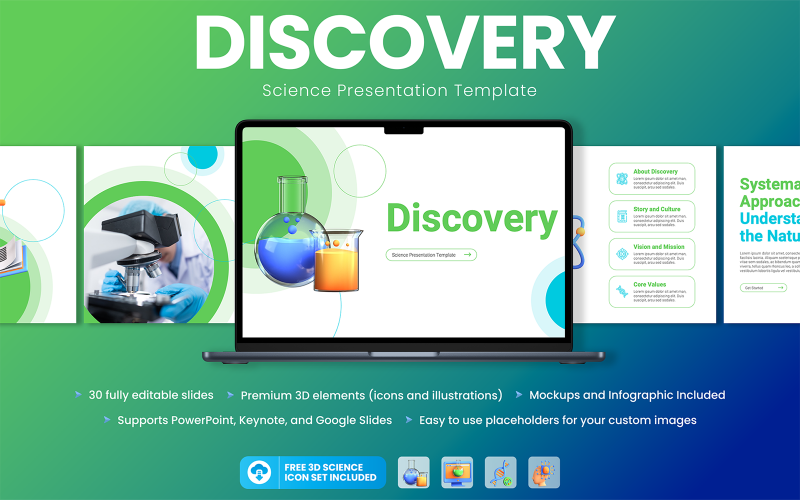 Discovery - Шаблон научной презентации PowerPoint