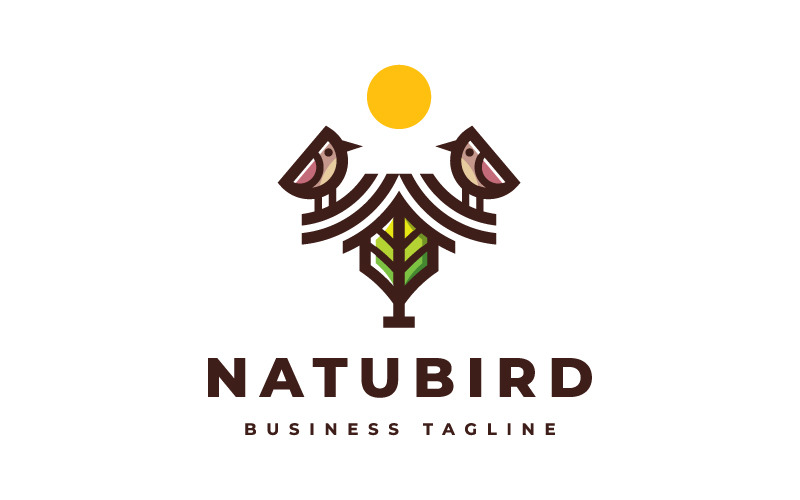 Doğa Kuş Logo Şablonu