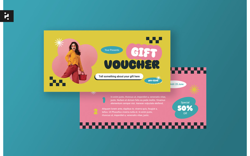 Gift Voucher Template Retro Style