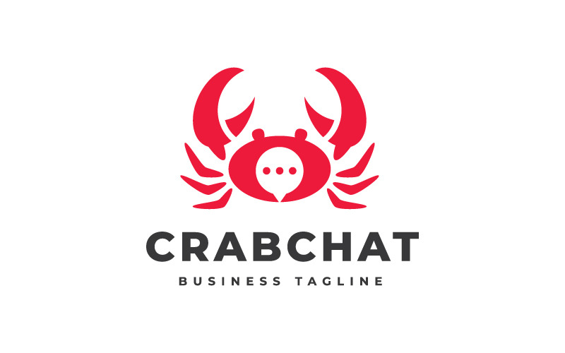 Modelo de logotipo de bate-papo do caranguejo vermelho