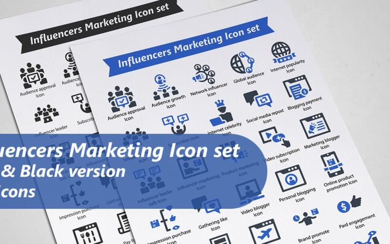 Набор маркетинговых иконок влиятельных лиц