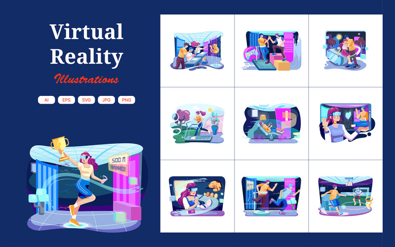 Pack d'illustrations de réalité virtuelle M388_