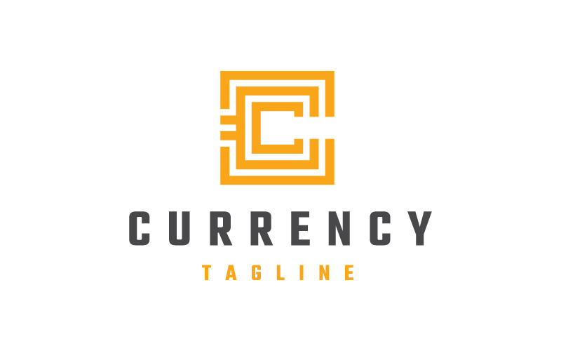 Para birimi - C harfi Logo şablonu