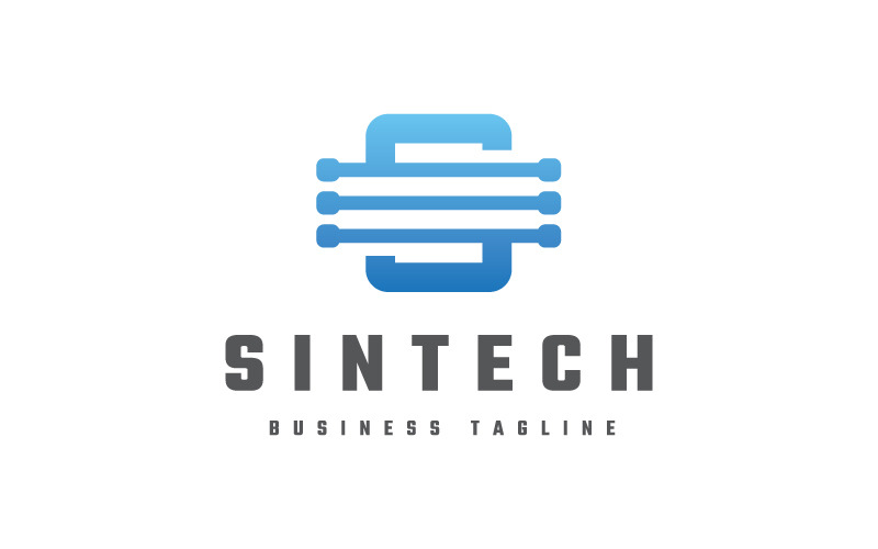 Sintech - Шаблон логотипа буквы S