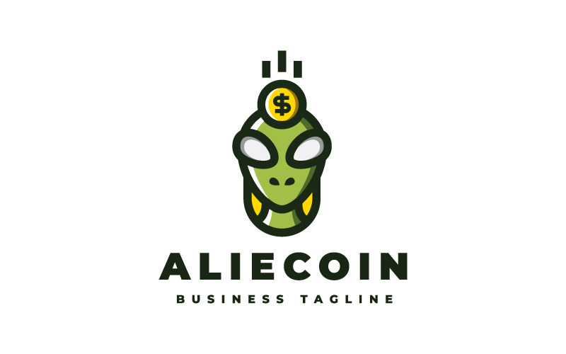 Unieke buitenaardse munt logo sjabloon