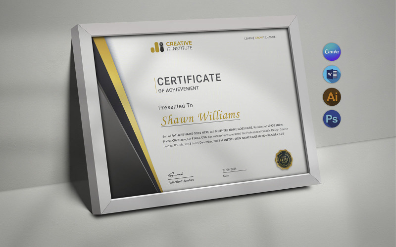 Certificato di progettazione paesaggistica professionale Canva