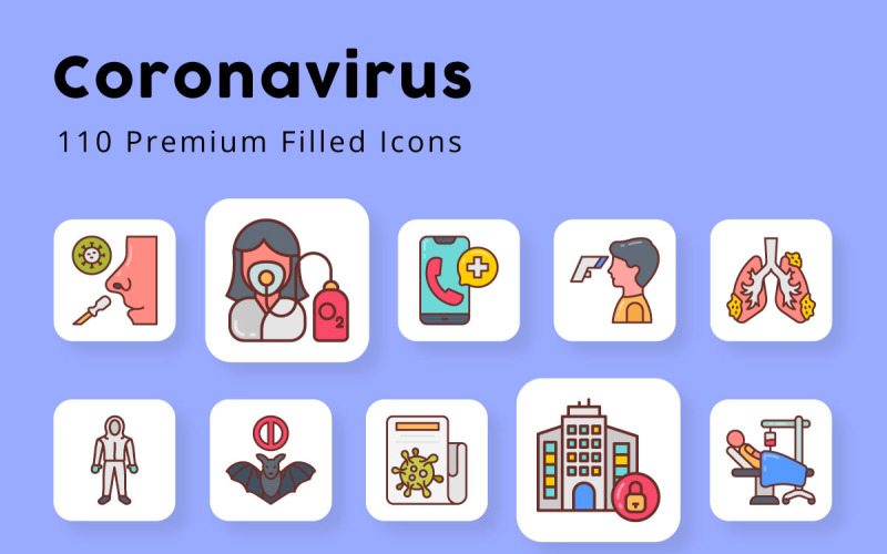 Coronavirus Premium gevulde pictogrammen
