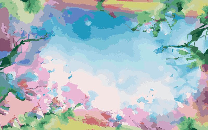 Fondo de flores de primavera acuarela.