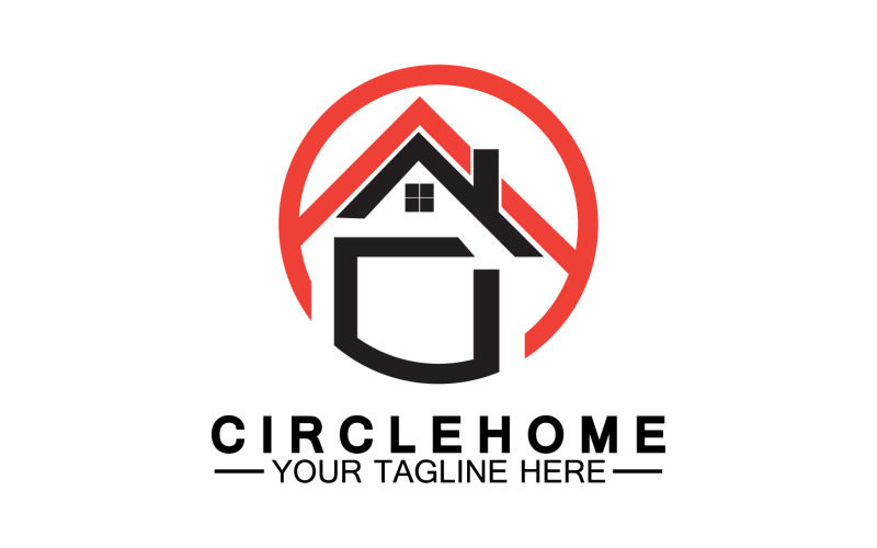 Hembyggande husfastighetslogotyp vektor v19