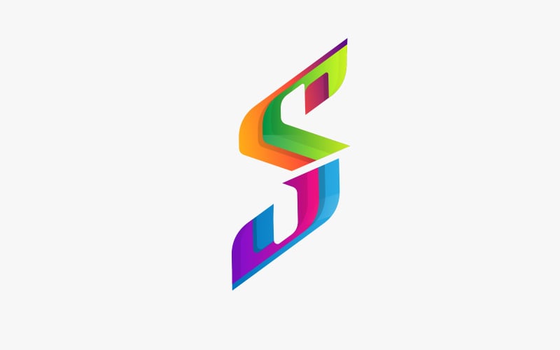 Renkli S harfi logo tasarımı
