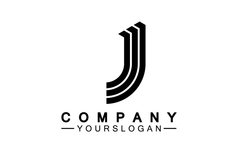 J eerste letter logo vector v12