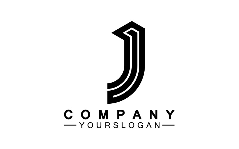 J eerste letter logo vector v13
