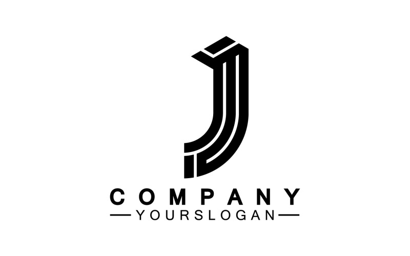J eerste letter logo vector v16