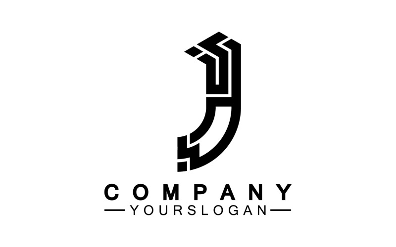 J eerste letter logo vector v18