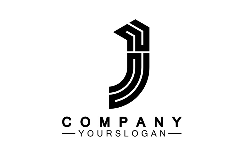 J eerste letter logo vector v20