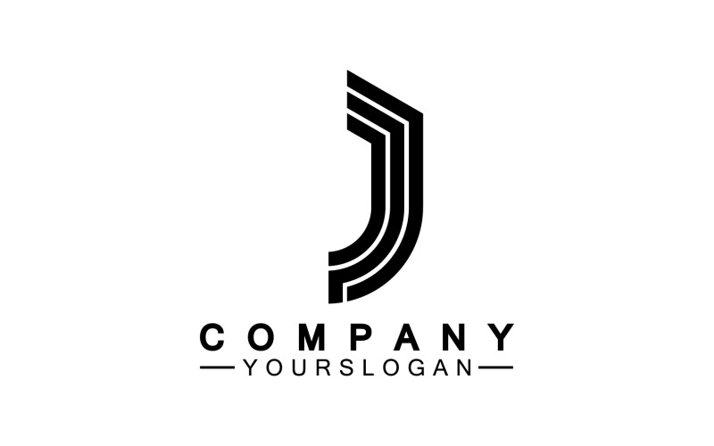 J eerste letter logo vector v8