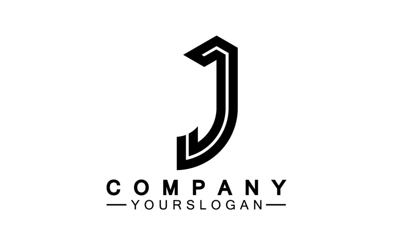 J lettre initiale logo vecteur v10