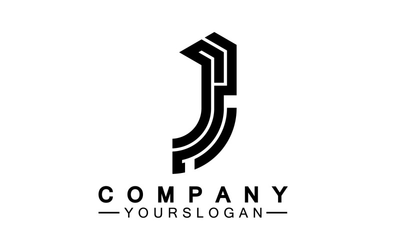 J lettre initiale logo vecteur v22