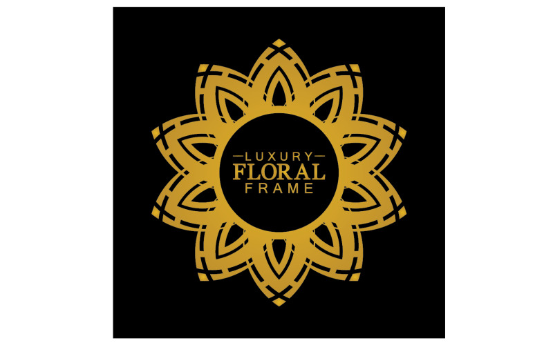 Mandala-Blumen-Ornament-Vorlage, Logo-Vektor v10